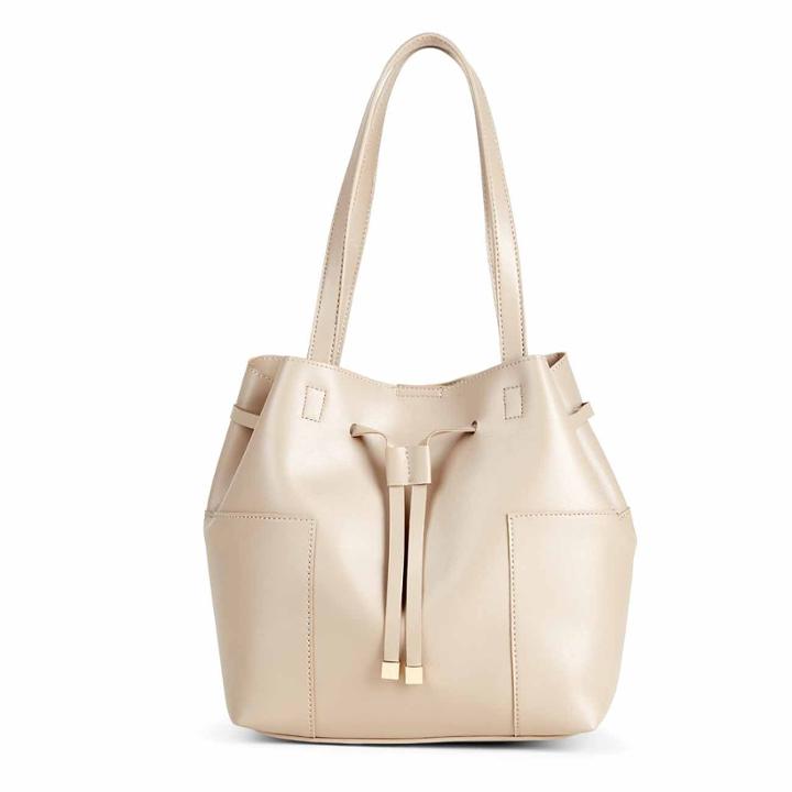 Sole Society Sole Society Jocelynn Vegan Bucket W/ Panels - Cream