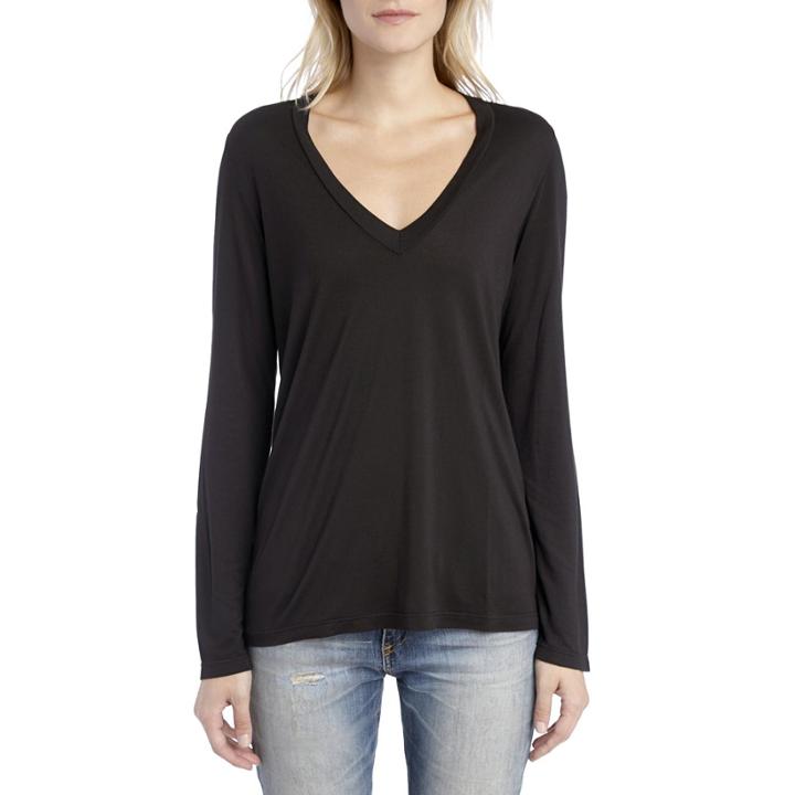Stylesaint Stylesaint Beechwood Long Sleeved V-neck Tee - Black
