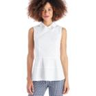 Cece Cece Embellished Collar Peplum Shell Blouse - Ultra White