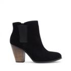 Sole Society Sole Society Lylee Elastic Gore Stacked Bootie - Black-5.5