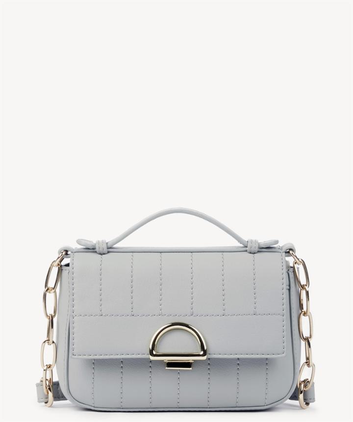 Sole Society Sole Society Kelsee Vegan Mini Quilted Crossbody Bag In Color: Dusty Blue Leather