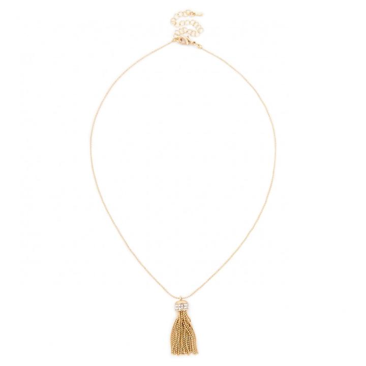 Sole Society Sole Society Dainty Tassel Necklace - Gold-one Size