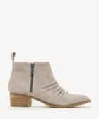 Sole Society Women's Jazda Ruched Bootie Earl Grey Size 5 Cow Split Suede From Sole Society