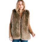 Sole Society Sole Society Faux Fur Vest - Light Brown-one Size