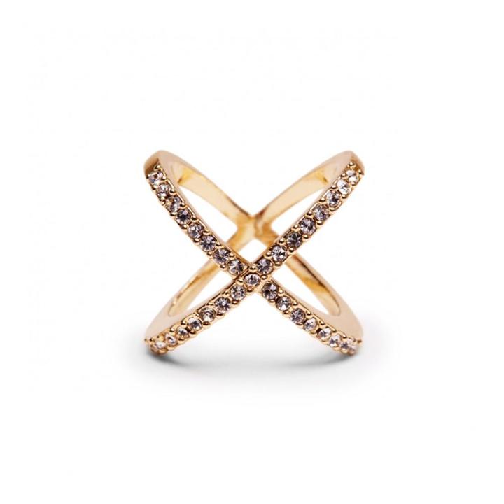 Sole Society Sole Society Pave Crossed Ring - Gold-8
