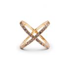 Sole Society Sole Society Pave Crossed Ring - Gold-8