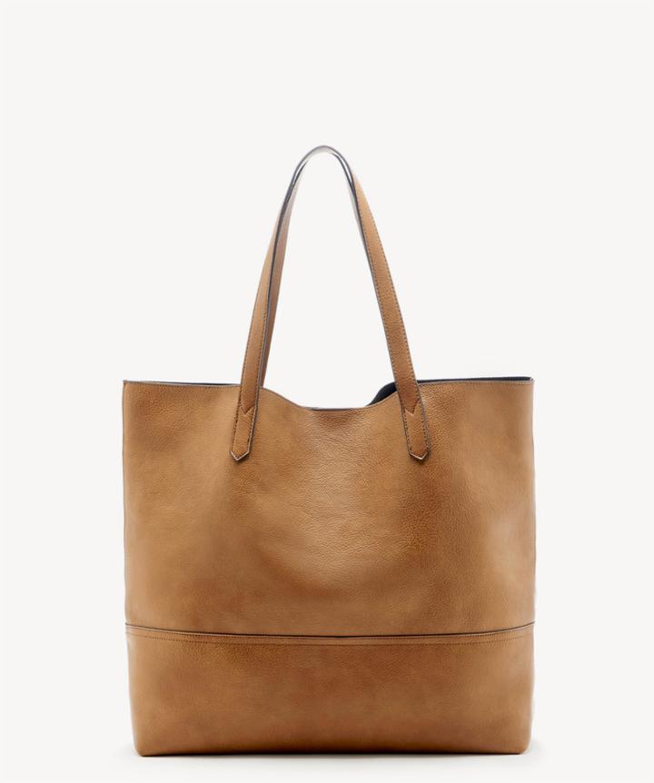 Sole Society Sole Society Dawson Oversized Shopper Bag Brown Faux Leather