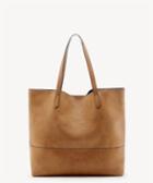 Sole Society Sole Society Dawson Oversized Shopper Bag Brown Faux Leather