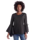 1. State 1. State Cascade Circle Sleeve Top - Rich Black