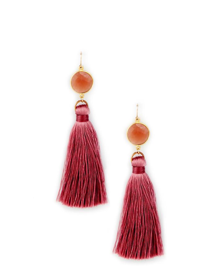 Sole Society Sole Society Gold Filled Stone Tassel Earring