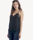 1. State 1. State Women's Racerback Cami With Lace Trim In Color: Rich Black Size Xs From Sole Society