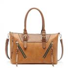 Sole Society Sole Society Girard Zippered Satchel With Braided Tassels - Cognac Combo-one Size