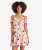 J.o.a. J.o.a. Ruffle Cold Shoulder Fit & Flare Dress Rose Floral Size Extra Small From Sole Society