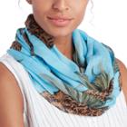 Sole Society Sole Society Graphic Tropical Print Scarf - Blue Multi