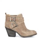 Sole Society Sole Society Maris Stacked Heel Buckle Bootie - Taupe-5