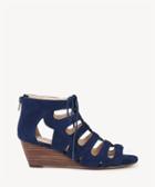 Sole Society Sole Society Freyaa Lace Up Wedge Sandal - Navy-5