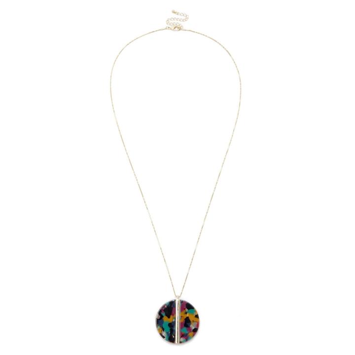 Sole Society Sole Society Disc Plated Pendant Necklace - Multi-one Size
