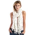 Sole Society Sole Society Geo Print Scarf With Tassels - Cream-one Size