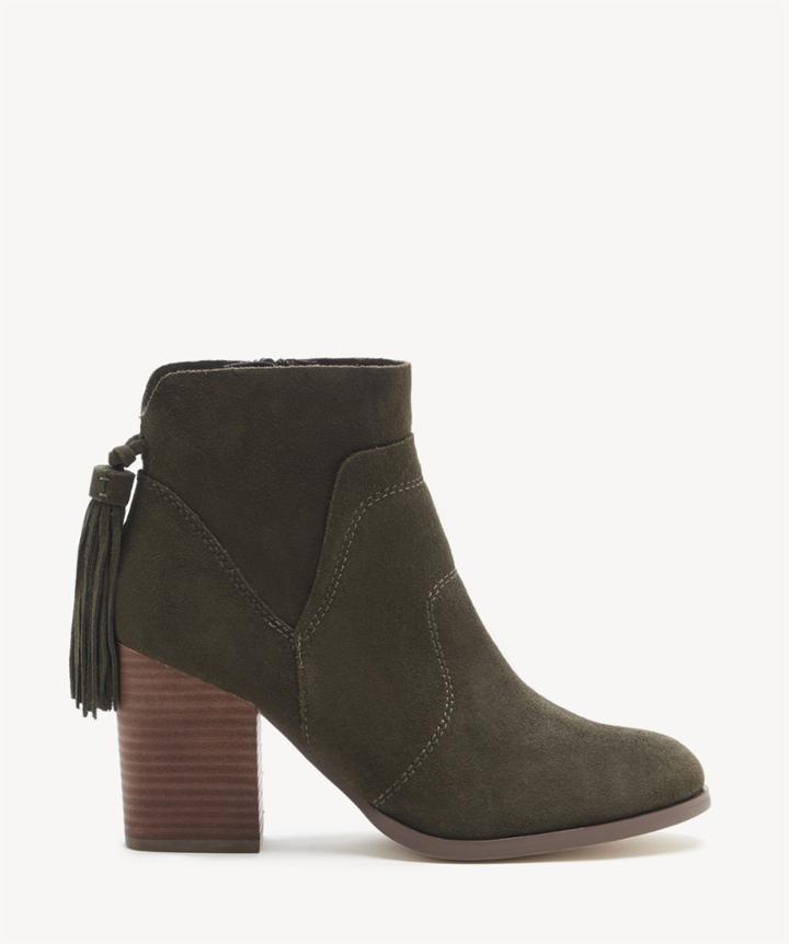 Sole Society Women's Ambrose Back Tassel Bootie Dark Olive Size 5 Suede From Sole Society