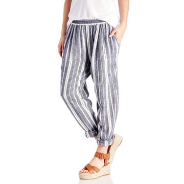 Two By Vince Camuto Two By Vince Camuto Yarn Dye Linen Stripe Jogger - New Ivory