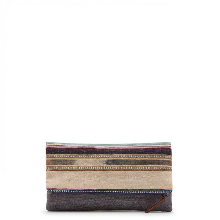 Sole Society Sole Society Roswell Foldover Fabric Clutch - Chambray Multi-one Size