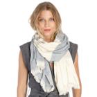 Sole Society Sole Society Mixed Stripe Cotton Scarf - Blue Natural