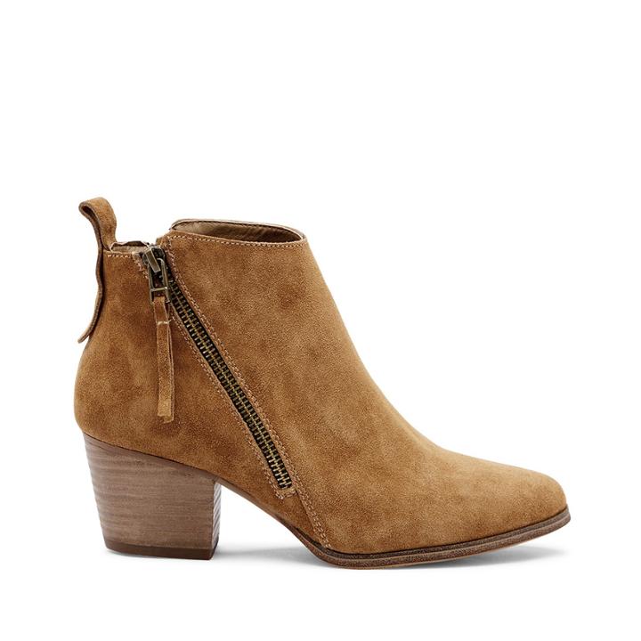 Sole Society Sole Society Mira Asymmetrical Zip Bootie - Cognac