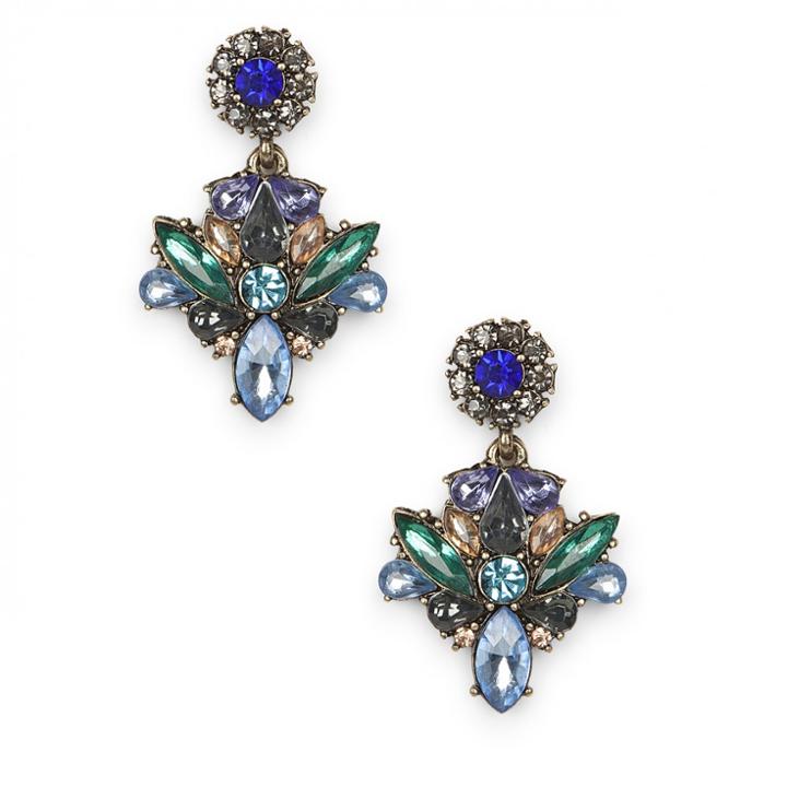 Sole Society Sole Society Floral Statement Earrings - Blue Combo-one Size