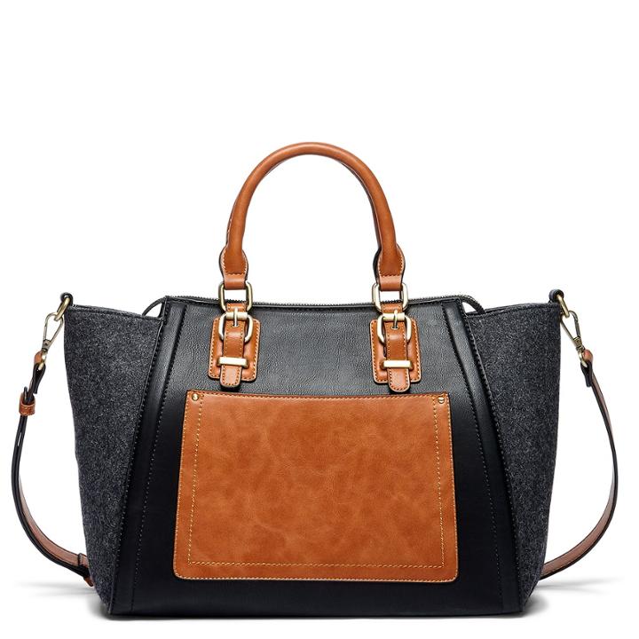 Sole Society Sole Society Jensen Winged Colorblock Tote - Grey Combo