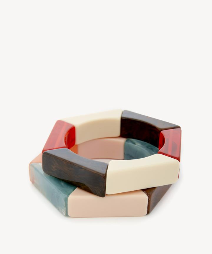 Sole Society Sole Society Wooden Tribal Bangles Multi One Size Os