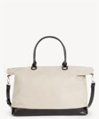 Sole Society Sole Society Maris Duffel Canvas Weekender W/ Vegan Trim Bag Natural/black Leather