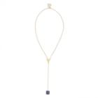 Sole Society Sole Society Natural Stone Y-necklace - Blue Lapis-one Size
