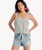 1. State 1. State Women's Tie Front Buttondown Tank Top In Color: Antique White Size Xs From Sole Society