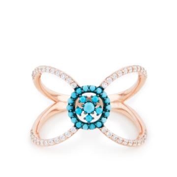 Karen London Karen London Rose Gold Vermeil Stone Ring - Turquoise