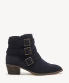 Sole Society Women's Nelmaeya Multi Buckle Bootie Midnight Size 5 Suede From Sole Society