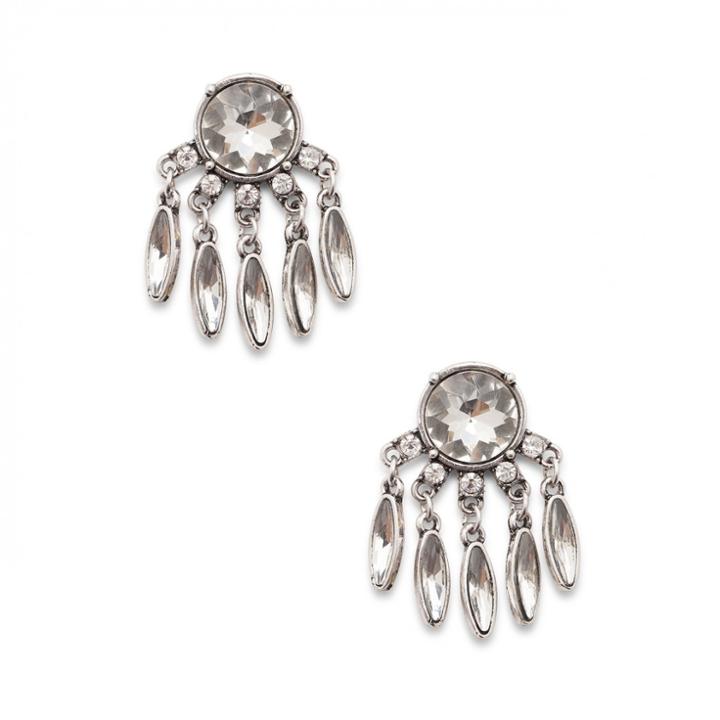 Sole Society Sole Society Crystal Statement Earrings - Antique Silver-one Size
