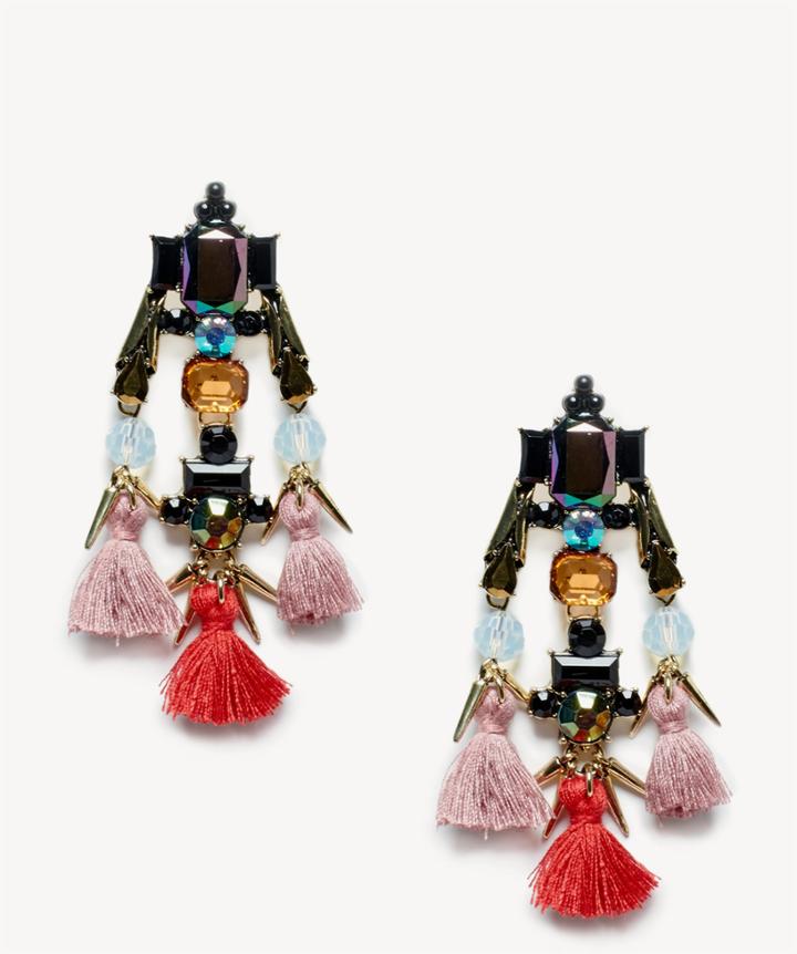 Sole Society Sole Society Statement Pom Tassel Earrings Multi One Size Os