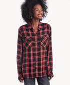 Sanctuary Sanctuary Women's Boyfriend For Life Shirt In Color: After Hours Plaid Size Xs From Sole Society
