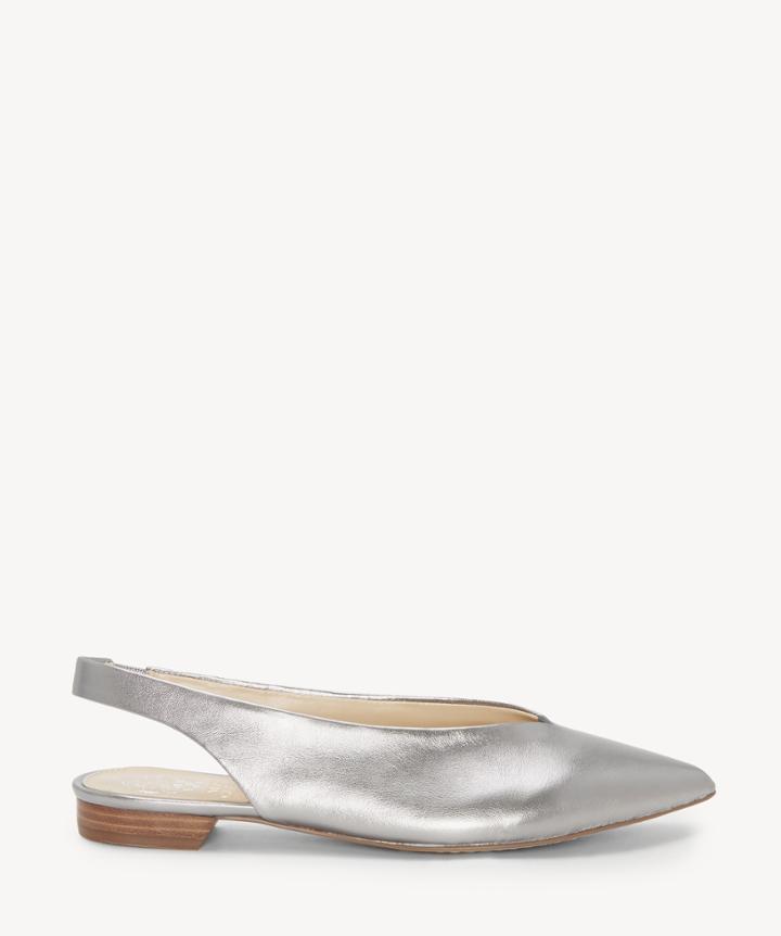 Vince Camuto Vince Camuto Women's Maltida Slingback Flats Radient Silver Size 5 Suede From Sole Society