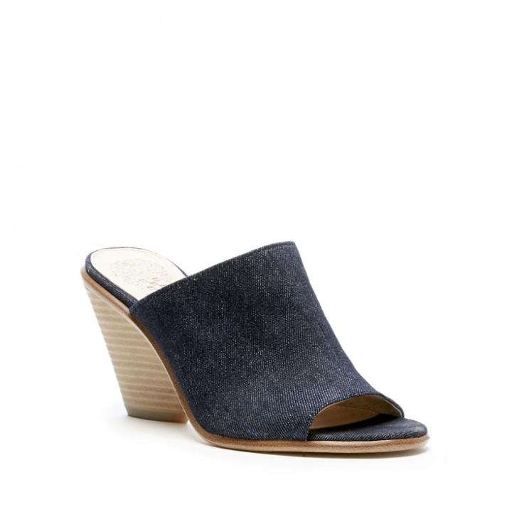 Vince Camuto Vince Camuto Dormina Open Toe Heeled Slide - Dark Indigo-7.5