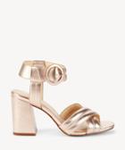 Sole Society Sole Society Jain Flared Heeled Sandals Rose Gold Size 5 Suede