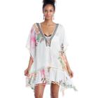 Sole Society Sole Society Lace Up Floral & Stripe Caftan - Multi