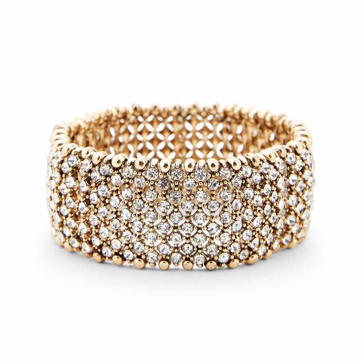 Sole Society Sole Society Antique Crystal Stretch Bracelet - Crystal