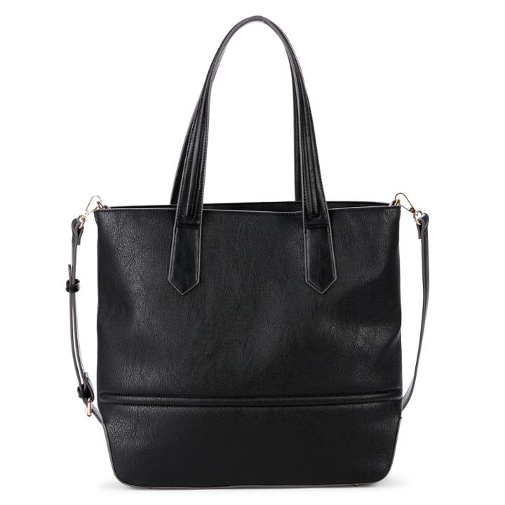 Sole Society Sole Society Paula Vegan Tote W/ Panel Detail - Black-one Size