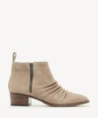 Sole Society Women's Jazda Ruched Bootie Dusted Taupe Size 5 Cow Split Suede From Sole Society