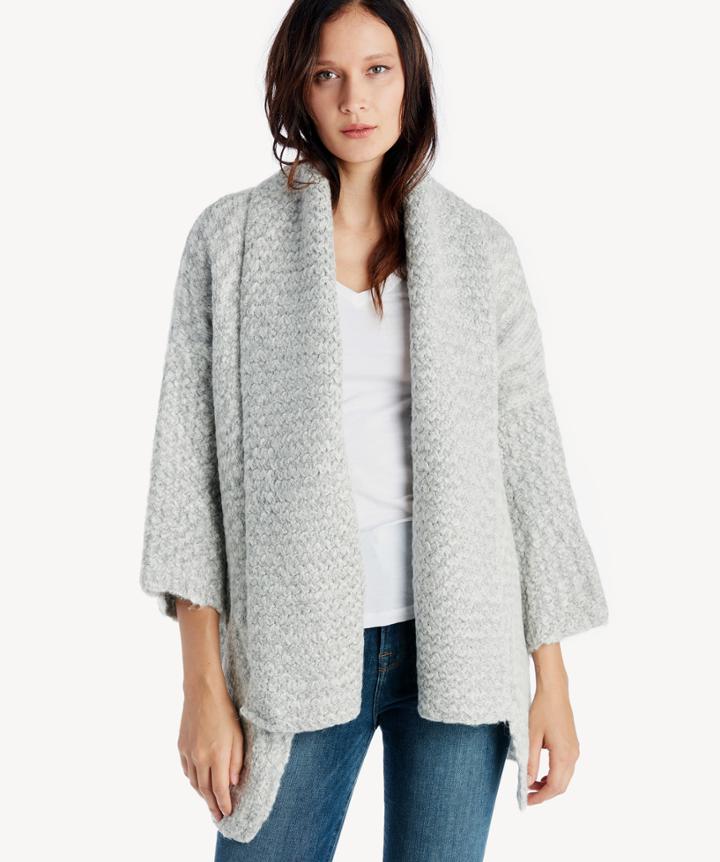 Sole Society Sole Society Shawl Collared Oversized Cardigan Grey One Size Os Wool