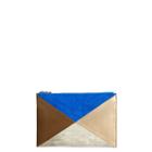 Sole Society Sole Society Steph Vegan Patchwork Clutch - Cobalt/gold