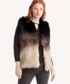 Sole Society Sole Society Ombre Faux Fur Vest Black Combo One Size Os Acrylic Polyester