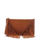 Sole Society Sole Society Carmela Clutch With Suede Fringe - Cognac-one Size