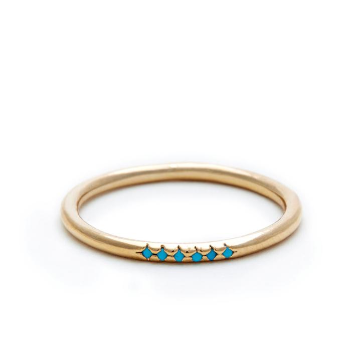 Sole Society Sole Society Plated Turquoise Stone Ring - Turquoise-one Size